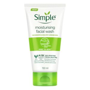 simple kind to skin moisturising facial wash 150 ml | 100% soap free facewash that leaves your skin moisturised | for normal to dry skin